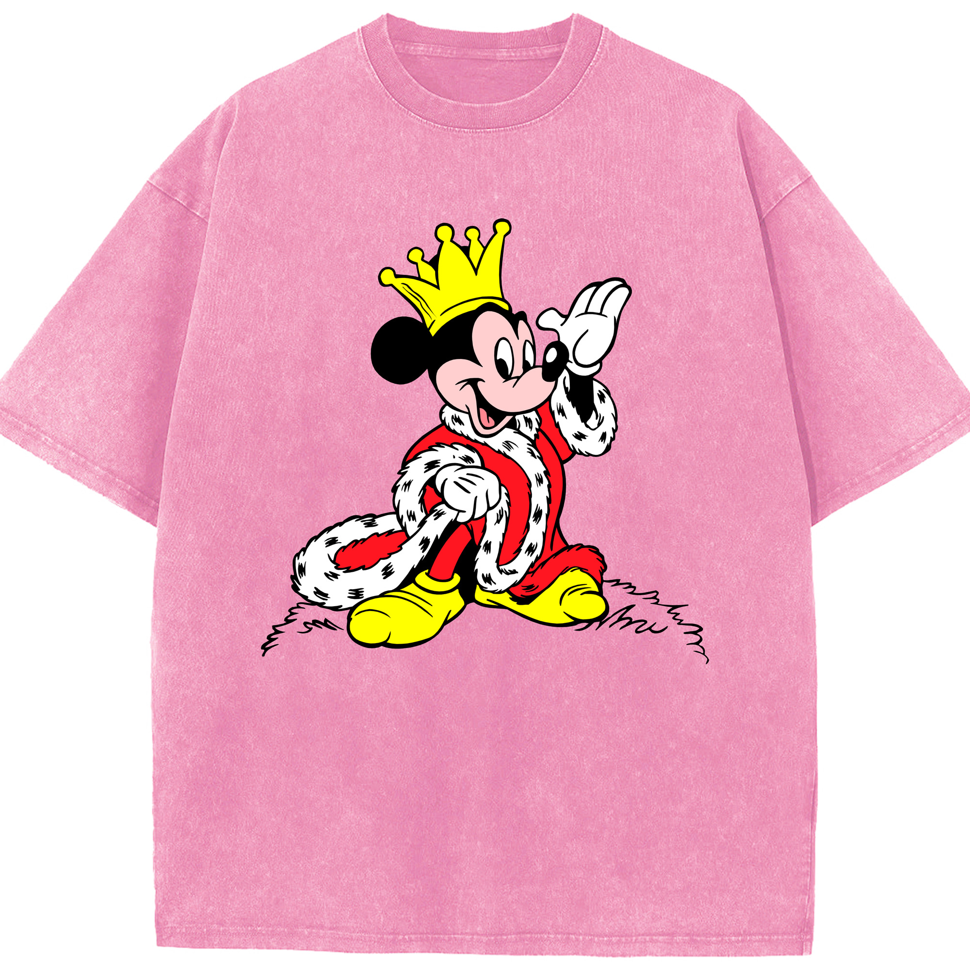 （画像用） ミッキーマウス Mickey Mouse 綿100% ヴィンテージ風 半袖Tシャツ（フロントプリント）